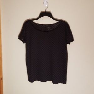 Ann Taylor Loft Sheer polka dots short sleeve shir